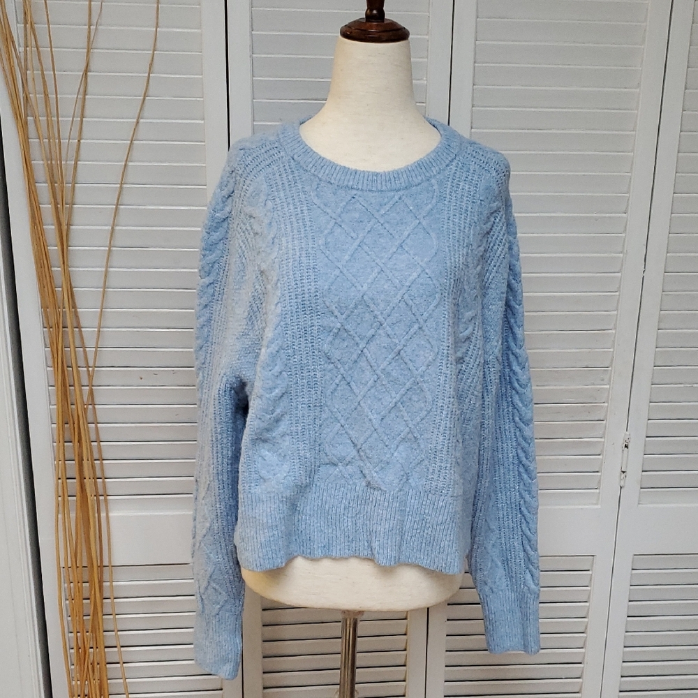 Universal Thread Light Blue Cable Knit Sweater - image 1